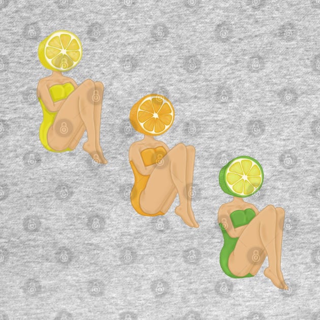 Summer Citrus Fruit Pinups by tesiamarieart